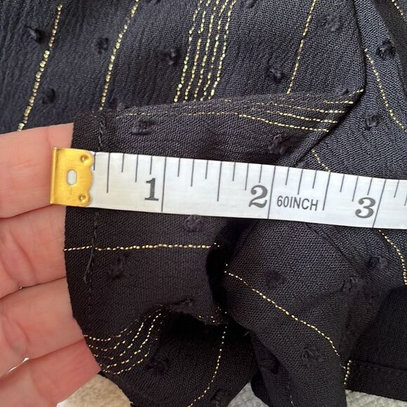 Francesca’s Wendy Lurex Black and Gold Drawstring Shorts Size XS - Picture 8 of 12
